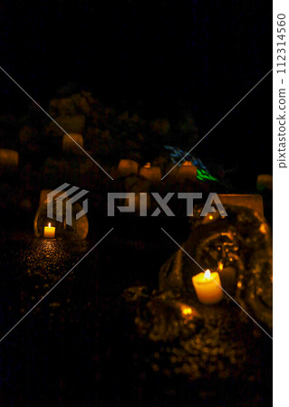 Ice and snow lanterns on the snow road Inabu Ice and snow lanterns on the snow road Inabu 112314560