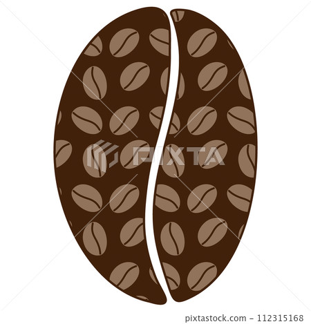 Coffee grain patterned of coffee beans in trendy soft brown. Logo or stickers, icons design concept Coffee grain patterned of coffee beans in trendy soft brown. Logo or stickers, icons design concept 112315168