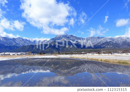 雪安曇野和北阿爾卑斯山 雪安曇野和北阿爾卑斯山 112315315