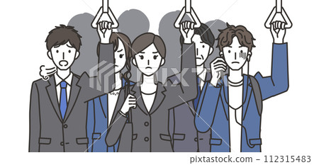 people on a crowded train 112315483