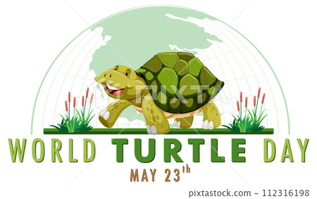 Happy World Turtle Day Illustration 112316198