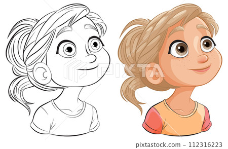Cheerful Girl Character Illustration 112316223