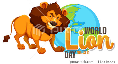 Celebrating World Lion Day Illustration 112316224