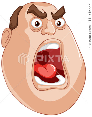 Angry Man Cartoon Face Expression 112316227