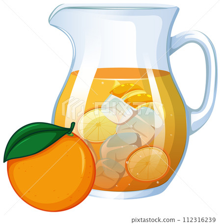 Refreshing Citrus Juice Pitcher Illustration Refreshing Citrus Juice Pitcher Illustration 112316239
