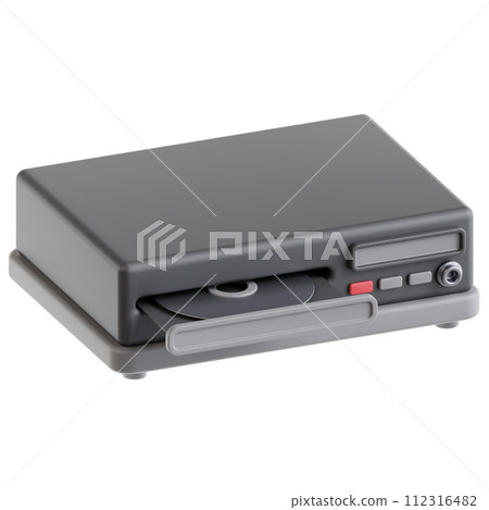 3D dvd player icon on transparent background 112316482