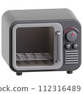 3D microwave icon on transparent background 112316489