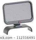 3D monitor icon on transparent background 112316491