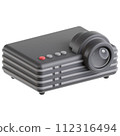 3D projector icon on transparent background 112316494