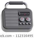 3D radio icon on transparent background 112316495