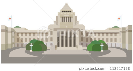 議會大廈和議會前院的向量圖 112317158