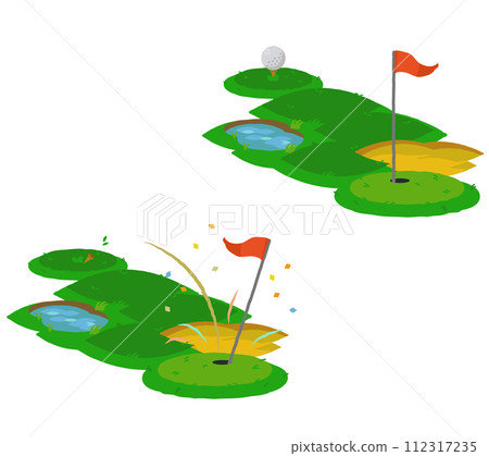 Golf course stretching from top left to bottom right Golf course stretching from top left to bottom right 112317235