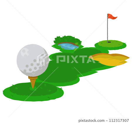 Golf course from bottom left to top right 112317307