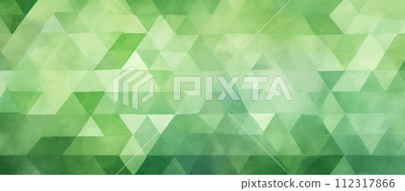 A captivating abstract composition showcasing green watercolor art with geometric triangular triangles, adding an artistic and textured touch to your design, Ai Generated. 112317866