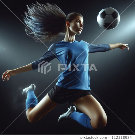 The moment a soccer player takes a shot The moment a soccer player takes a shot 112318924