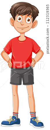 Confident Boy in Casual Outfit 112319365