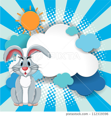 Cheerful Bunny with Sunny Thoughts 112319396