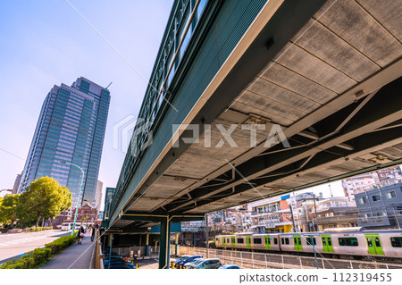 Tokyo cityscape in Japan, overlooking Ebisu Garden Place, Ebisu Skywalk, Yamanote Line, etc. Tokyo cityscape in Japan, overlooking Ebisu Garden Place, Ebisu Skywalk, Yamanote Line, etc. 112319455