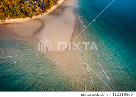 Sandy beach on the island and high angle island in the evening,Summer travel 112319509