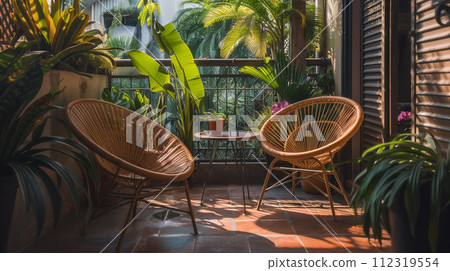 Apartment house terrace architectural image Apartment house terrace architectural image 112319554