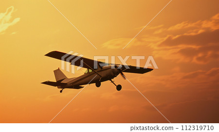 Airplane flying in the sky transportation image 112319710