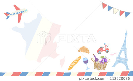 Background frame inspired by France, stylish hand-drawn illustration Background frame inspired by France, stylish hand-drawn illustration 112320086