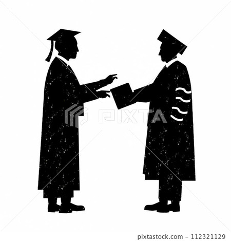 Graduate man give degree from principle silhouette and vector illustration, different style, Graduation 112321129