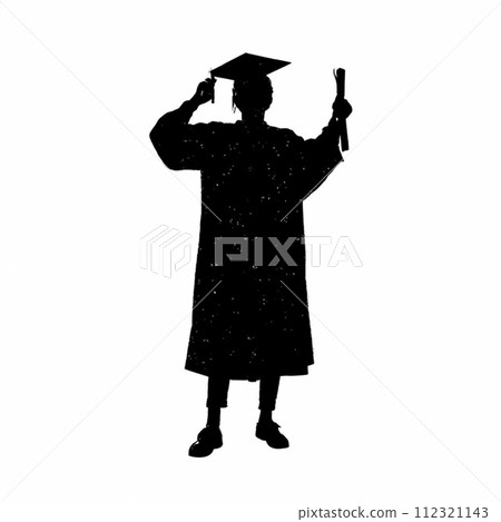 Graduate man silhouette and vector illustration, different style, Graduation Graduate man silhouette and vector illustration, different style, Graduation 112321143