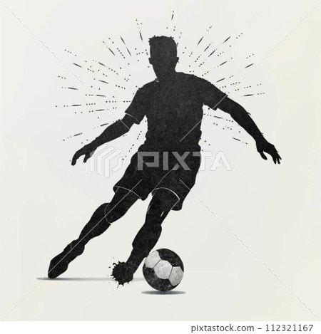 Footballer silhouette and vector illustration, different style, Running 112321167