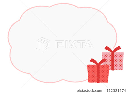 禮物和雲形框插畫素材 禮物和雲形框插畫素材 112321274