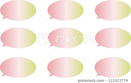 Cherry blossom color gradation speech bubble set Cherry blossom color gradation speech bubble set 112321774