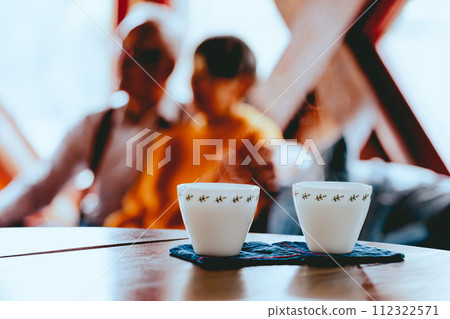 Photo of a senior couple over a mug 112322571