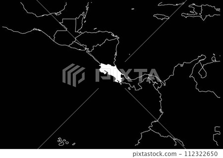 Costa Rica map southamerica black background 112322650
