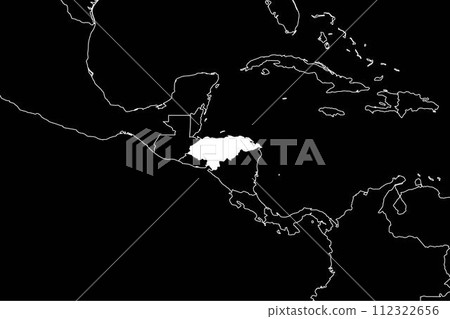 Honduras map southamerica black background 112322656