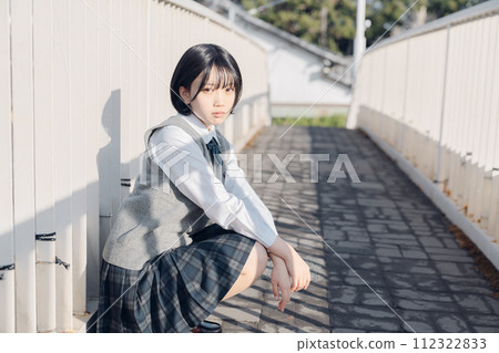 學校女孩高中學生 學校女孩高中學生 112322833