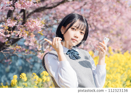Sakura and school girls Sakura and school girls 112323136