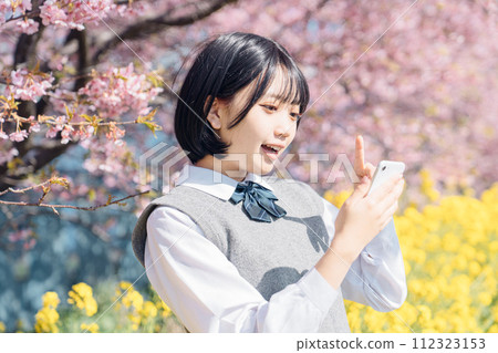 Sakura and school girls 112323153