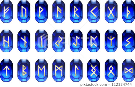 24 Rune Stones Runes carved on blue stones Fortune telling 24 Rune Stones Runes carved on blue stones Fortune telling 112324744