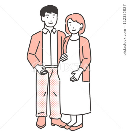 懷孕的妻子和丈夫夫婦的向量圖素材 懷孕的妻子和丈夫夫婦的向量圖素材 112325027