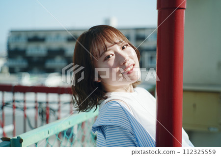 rooftop and woman 112325559