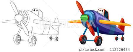Colorful Cartoon Airplane Transformation Colorful Cartoon Airplane Transformation 112326484