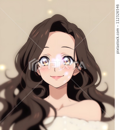 Female facial expression anime illustration 112326546