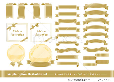 Vector material of a gold title ribbon frame with a simple and luxurious gold border that is easy to use for decoration. 112326640