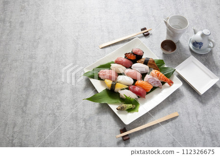 日本料理，壽司，握壽司鳥瞰攝影 112326675