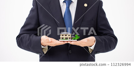Senior male lawyer house model faceless 112326994