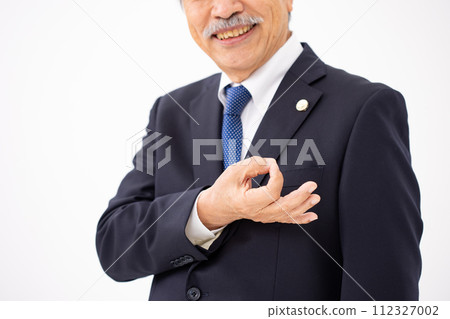 Senior male lawyer money faceless 112327002