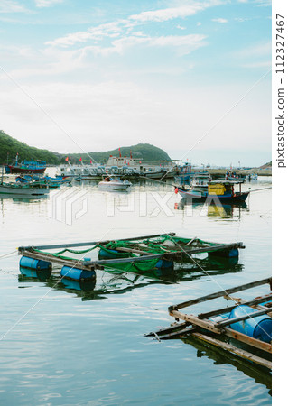 boats anchored in the harbor boats anchored in the harbor 112327467