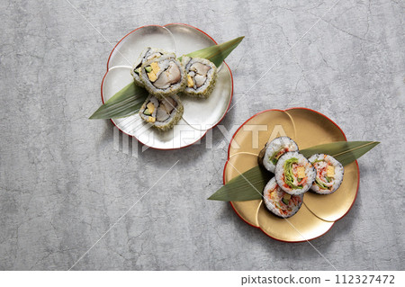 Sushi rolls, celebratory Japanese food, Hinamatsuri, 112327472