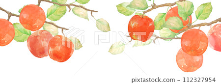 Watercolor apple frame illustration 112327954