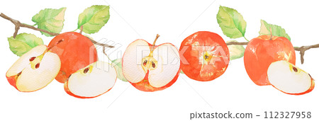 新鮮的蘋果水彩插圖 新鮮的蘋果水彩插圖 112327958